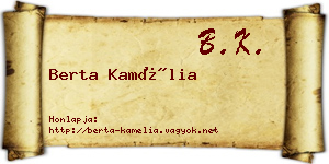 Berta Kamélia névjegykártya